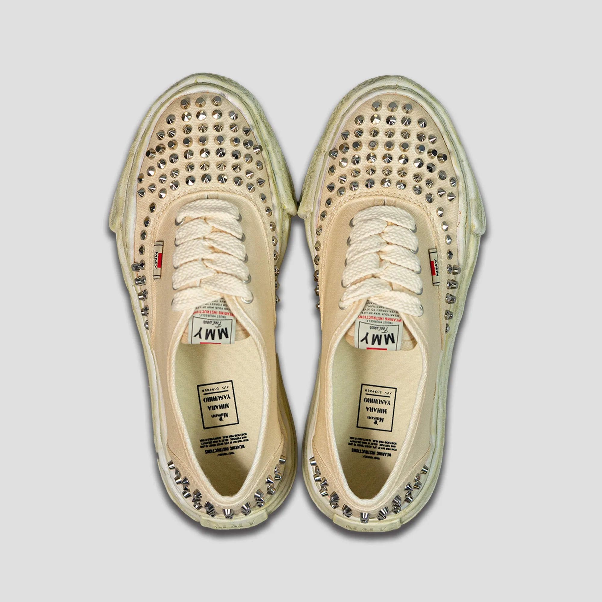 BAKER OG SOLE STUDDED CANVAS LOW-TOP SNEAKERS