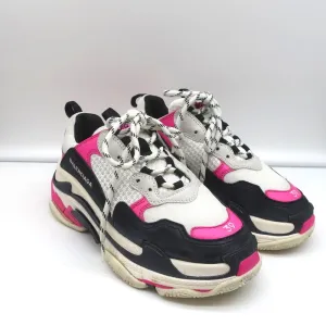 Balenciaga Triple S Sneakers White Mesh & Pink Leather Size 39