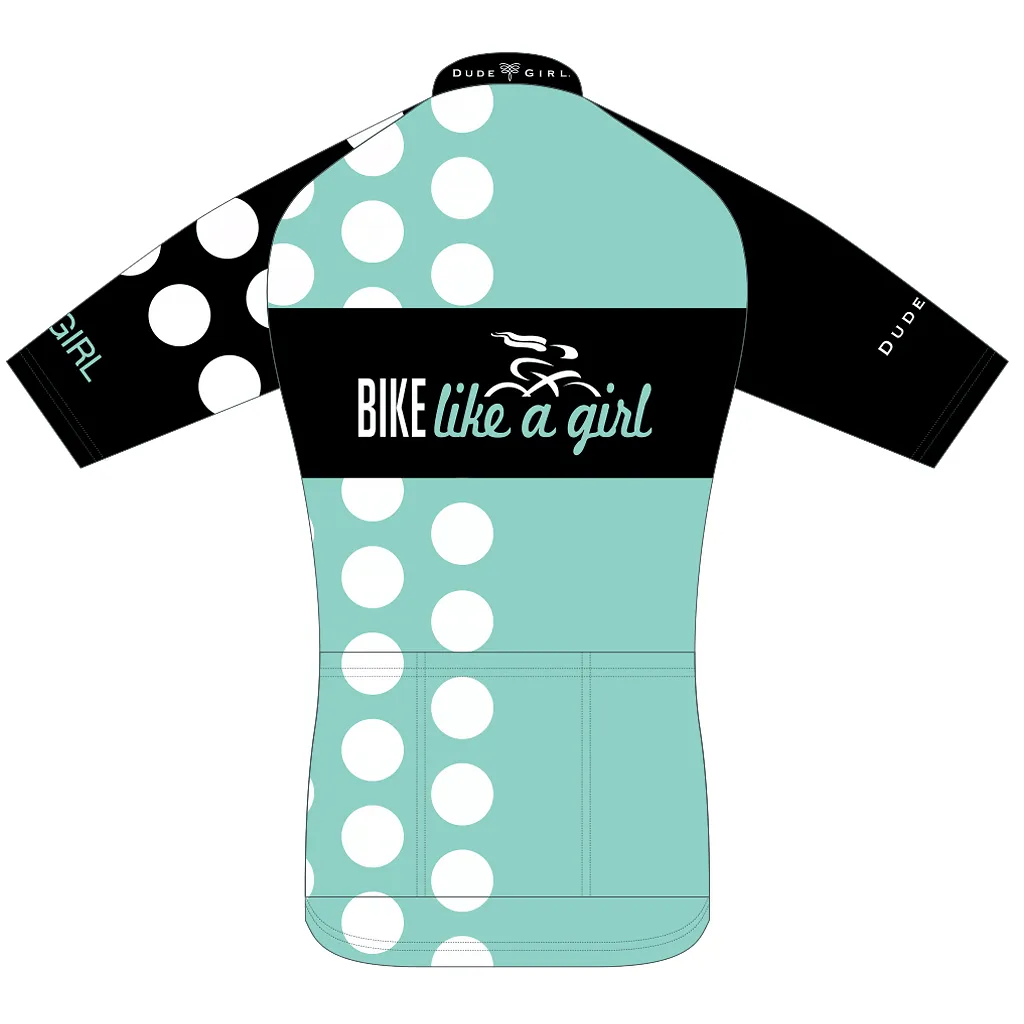 Bike Like A Girl Dots Cycling Jersey [25% OFF!]