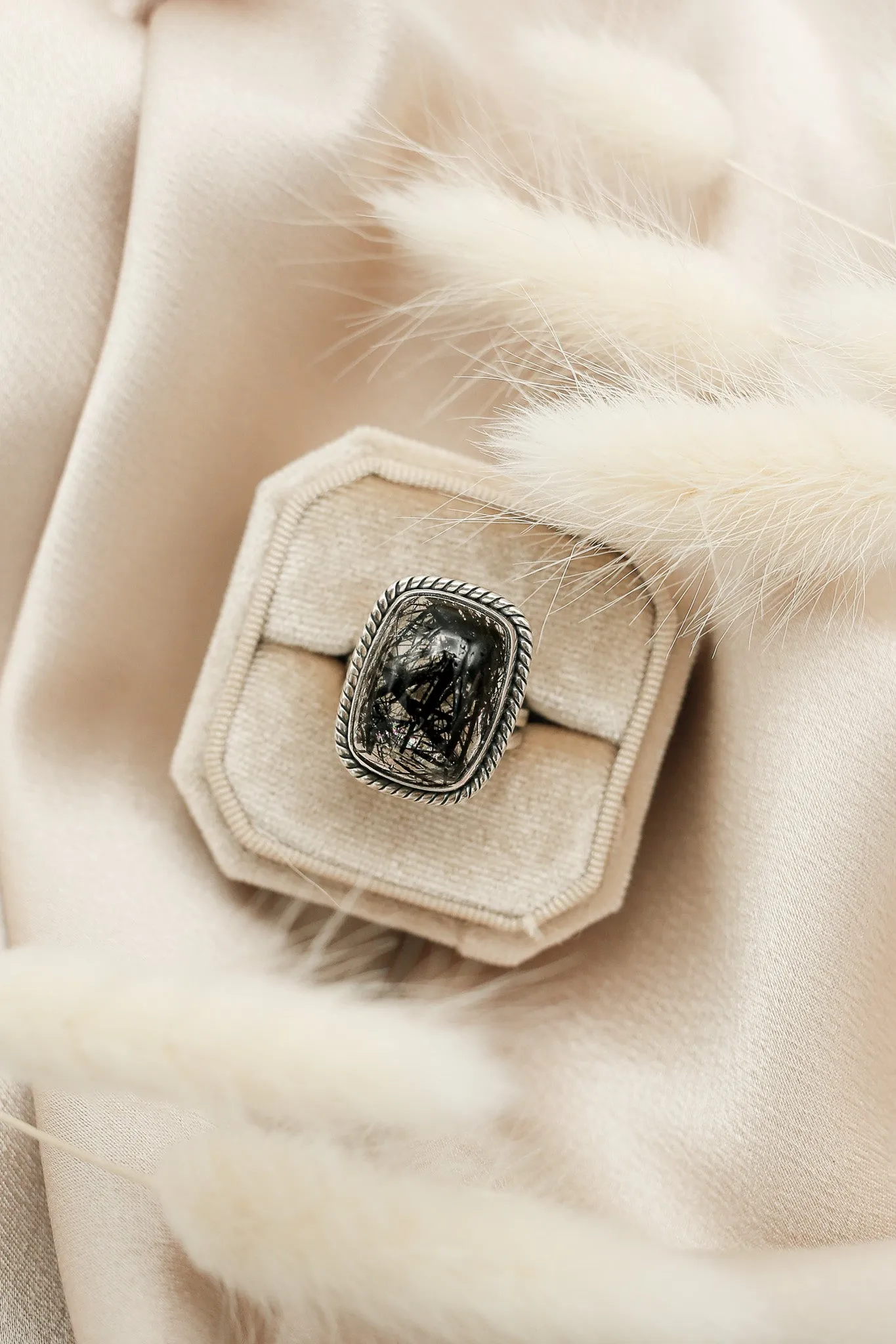 Black Tourmaline in Quartz Ring | 7
