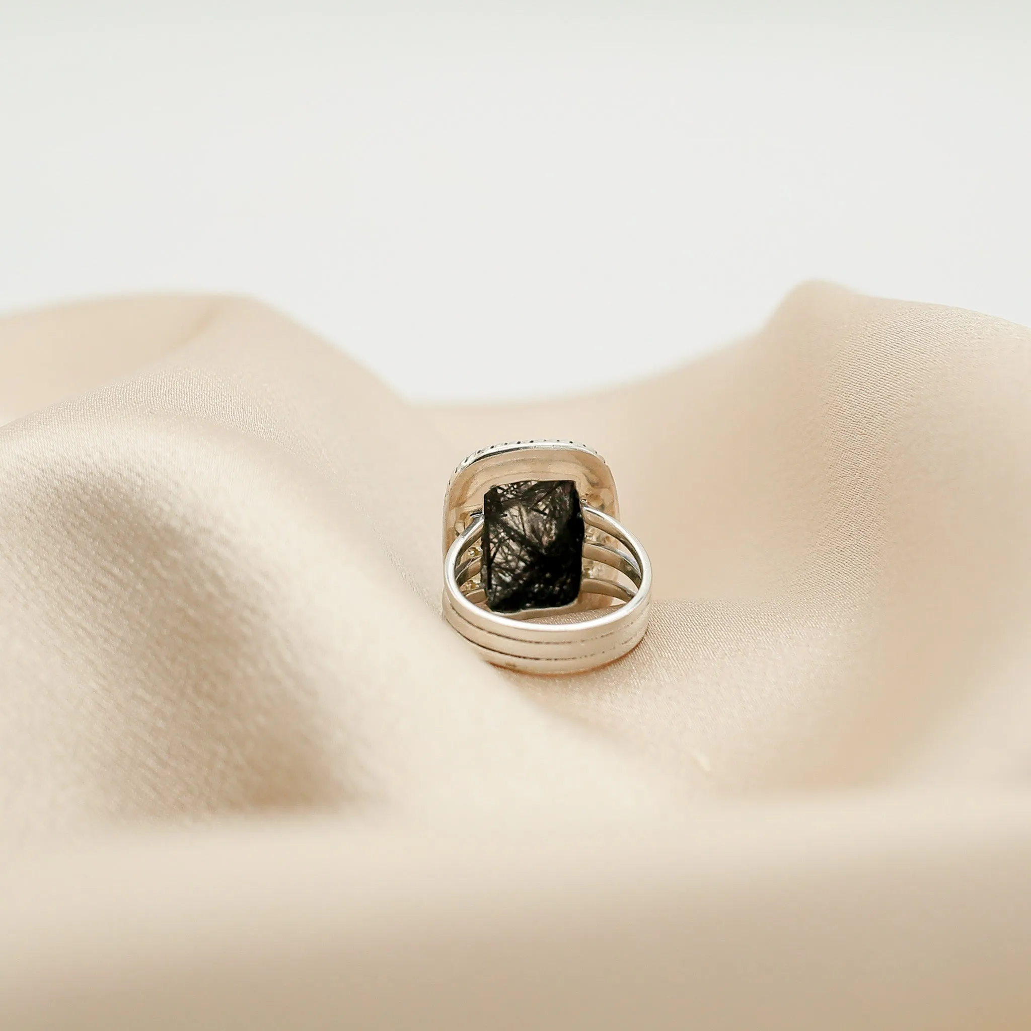 Black Tourmaline in Quartz Ring | 7