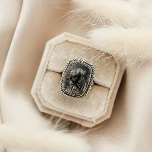 Black Tourmaline in Quartz Ring | 7
