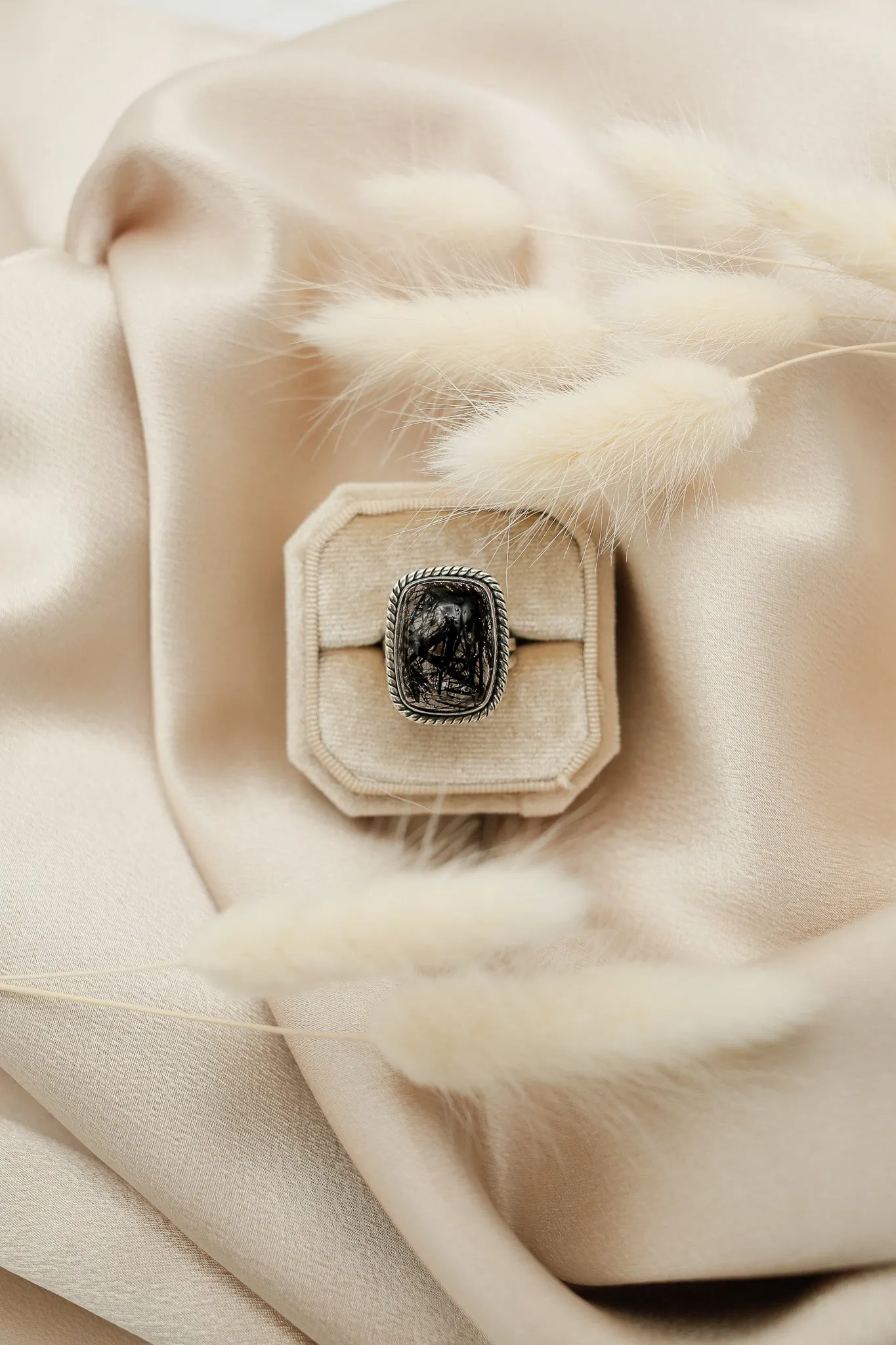 Black Tourmaline in Quartz Ring | 7
