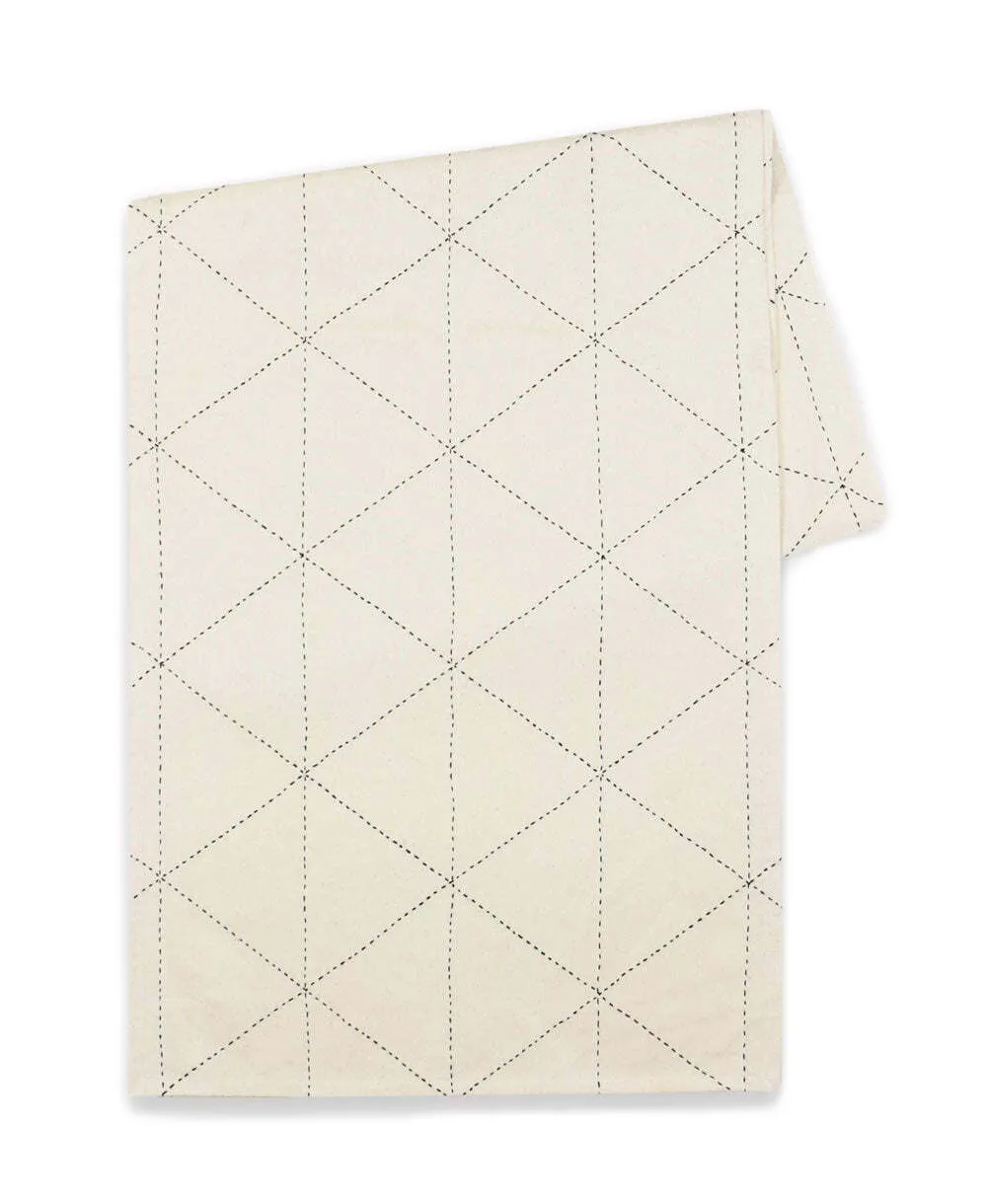 BONE WHITE GRAPH TABLE RUNNER (INDIA)