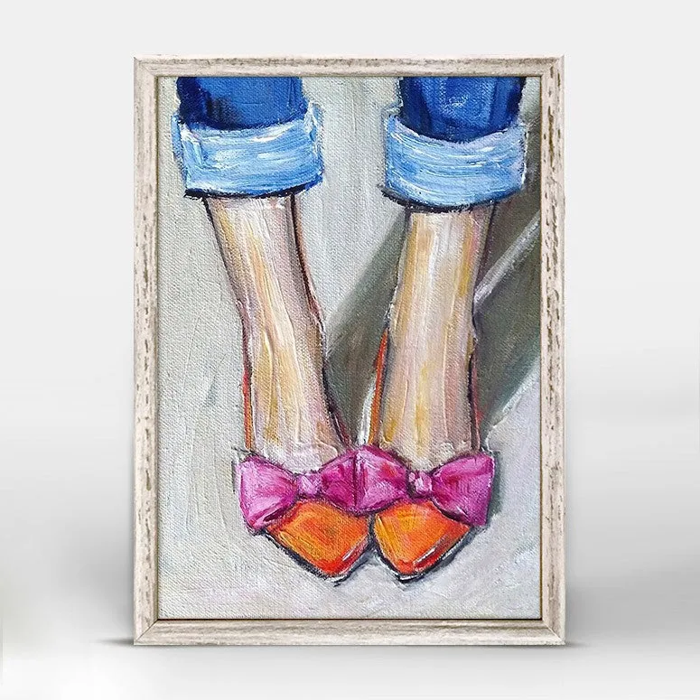 BOWS TOES SHOES MINI FRAMED CANVAS 5x7