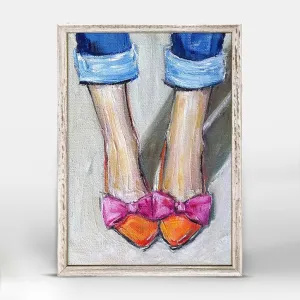 BOWS TOES SHOES MINI FRAMED CANVAS 5x7