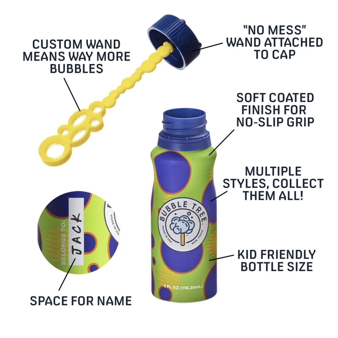 Bubble Tree Original Refillable Aluminum Bottles   Wands - Set of 2