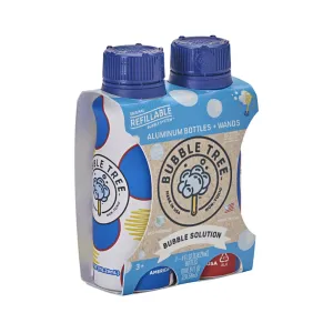 Bubble Tree Original Refillable Aluminum Bottles   Wands - Set of 2