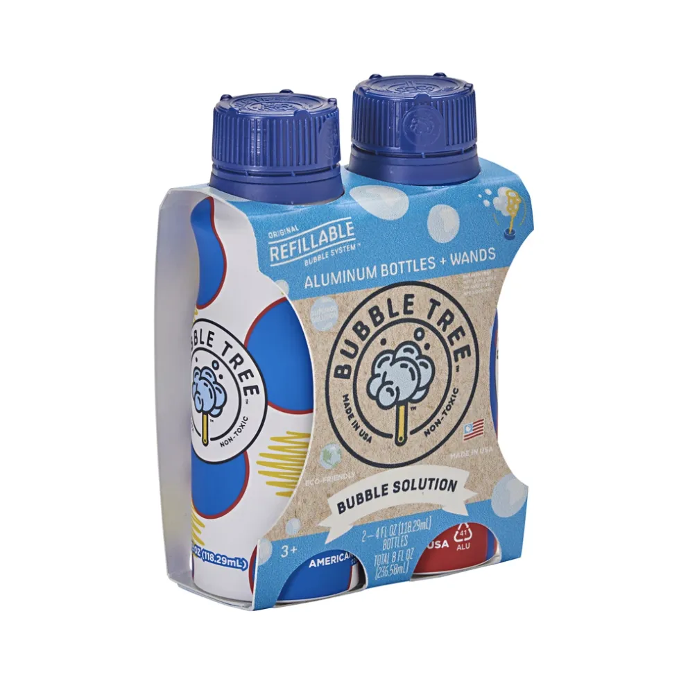 Bubble Tree Original Refillable Aluminum Bottles   Wands - Set of 2