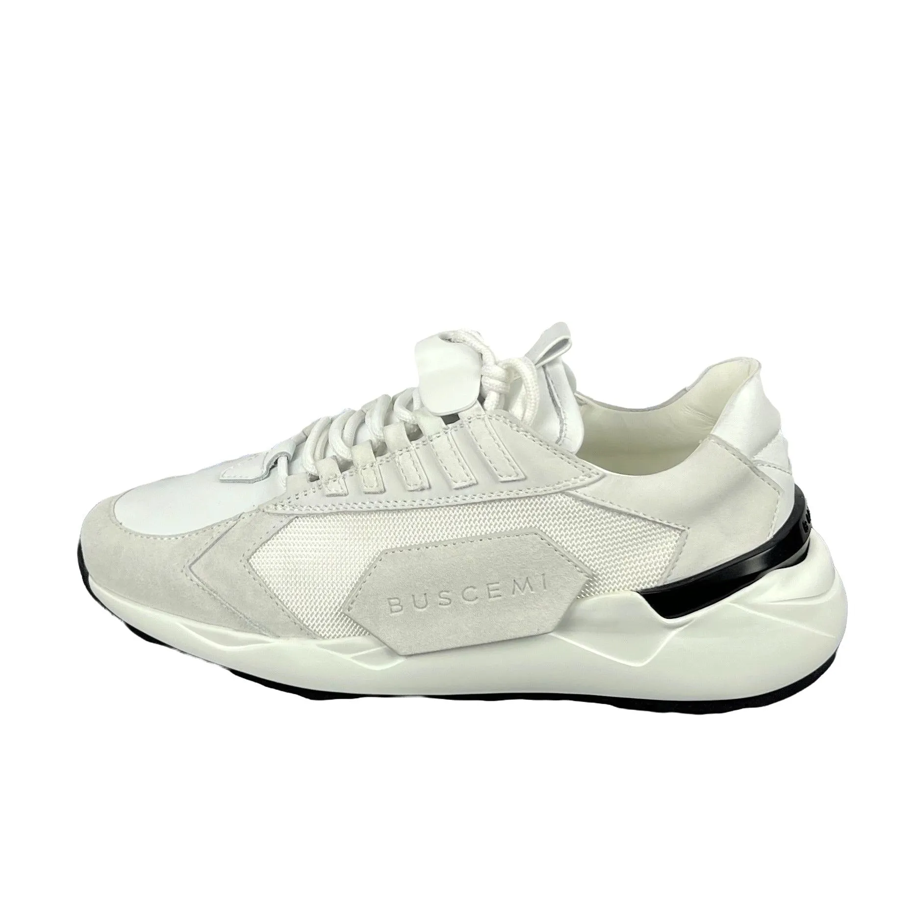 Buscemi Womens Run 2 White Suede Sneakers Sample