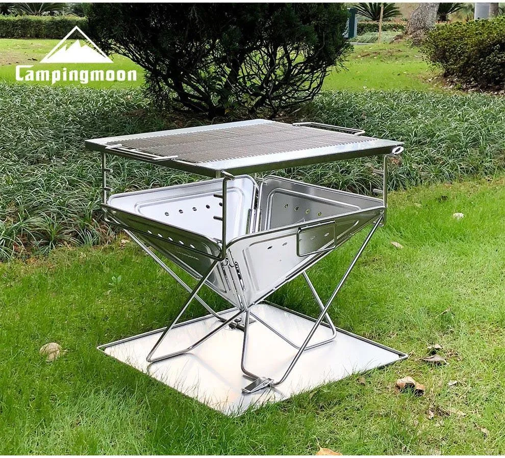 Camping Moon - Foldable BBQ Grill & Fire Pit (Extra Large)