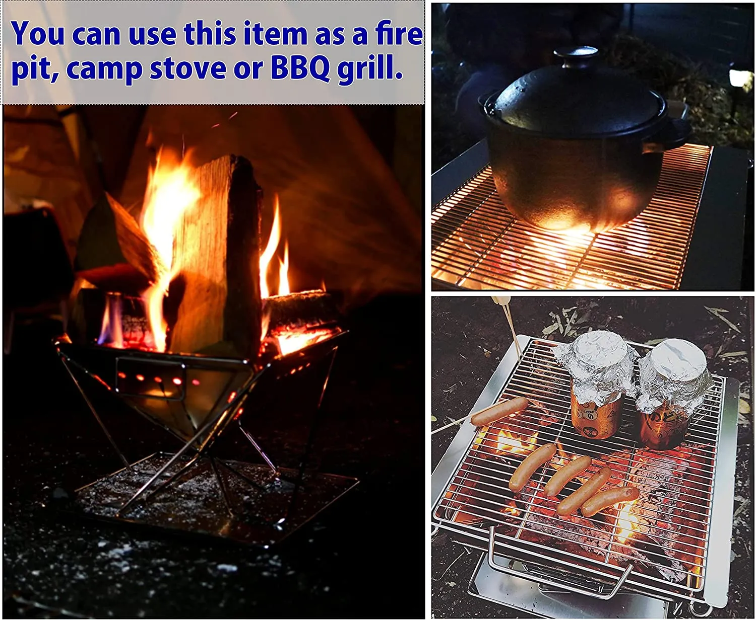 Camping Moon - Foldable BBQ Grill & Fire Pit (Extra Large)