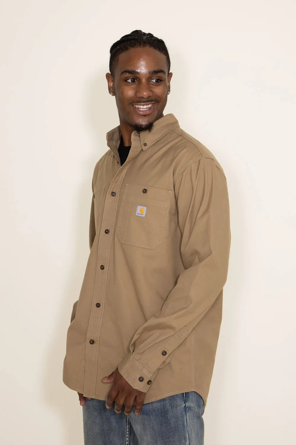 Carhartt Midweight Canvas Long Sleeve Shirt for Men in Brown | 103554-253