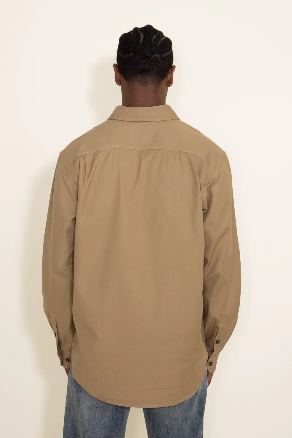 Carhartt Midweight Canvas Long Sleeve Shirt for Men in Brown | 103554-253