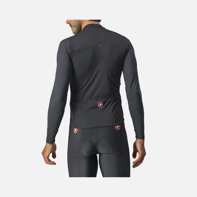 Castelli Prologo 7 Long Sleeve Mens Cycling Jersey -Light Black/Silver Gray/Ivory