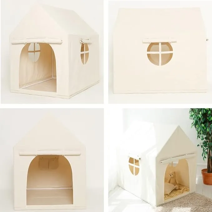 Children’s Large Montessori Wendy House | Play House | 1.3m High | Cream | 3-8 Years