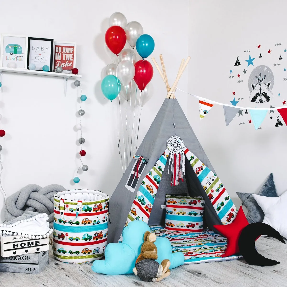 Child's Teepee Set Car Race
