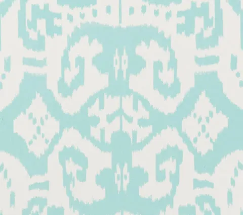 China Seas Fabric: Island Ikat - Custom Pale Aqua on White Suncloth