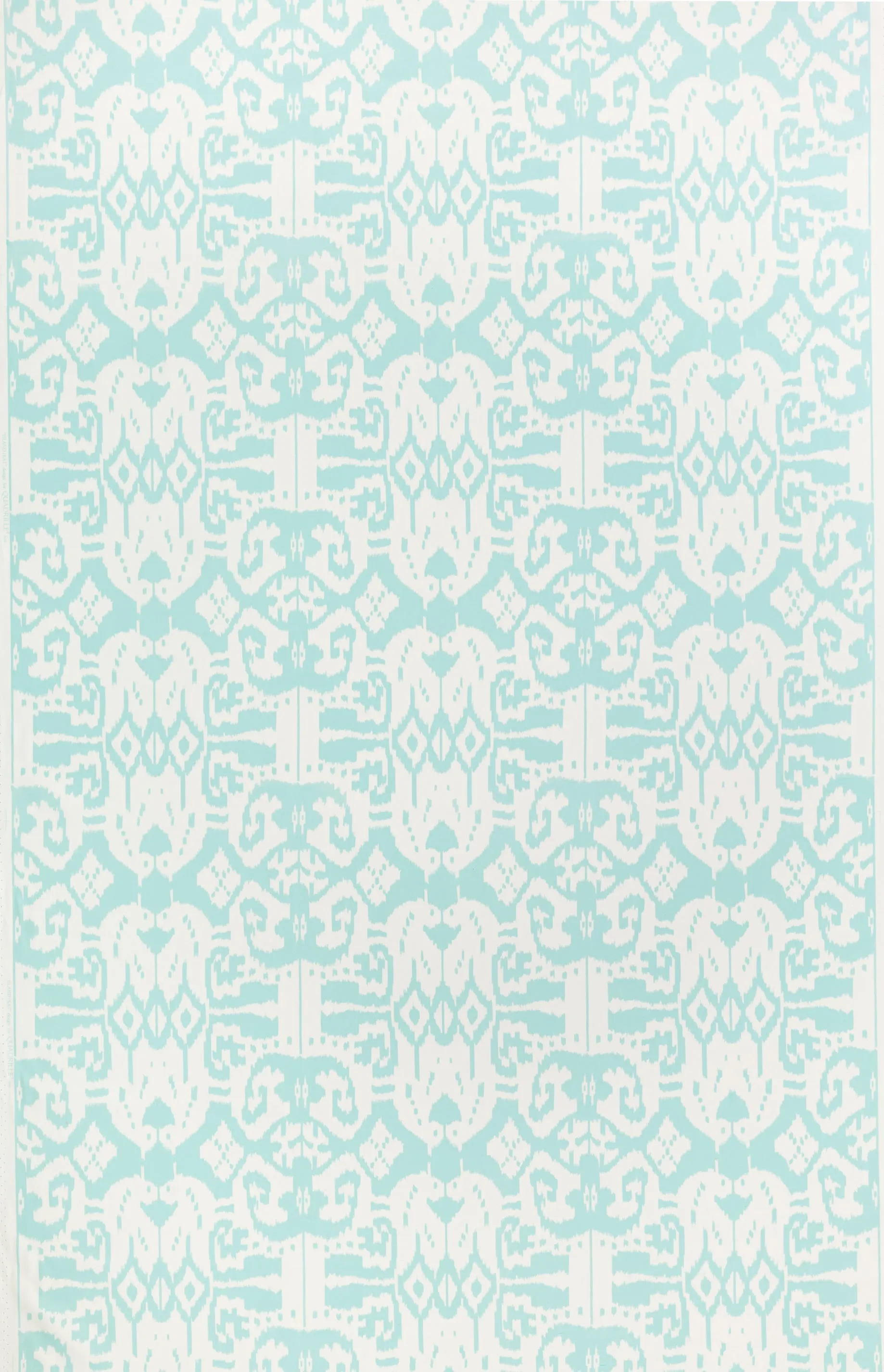 China Seas Fabric: Island Ikat - Custom Pale Aqua on White Suncloth
