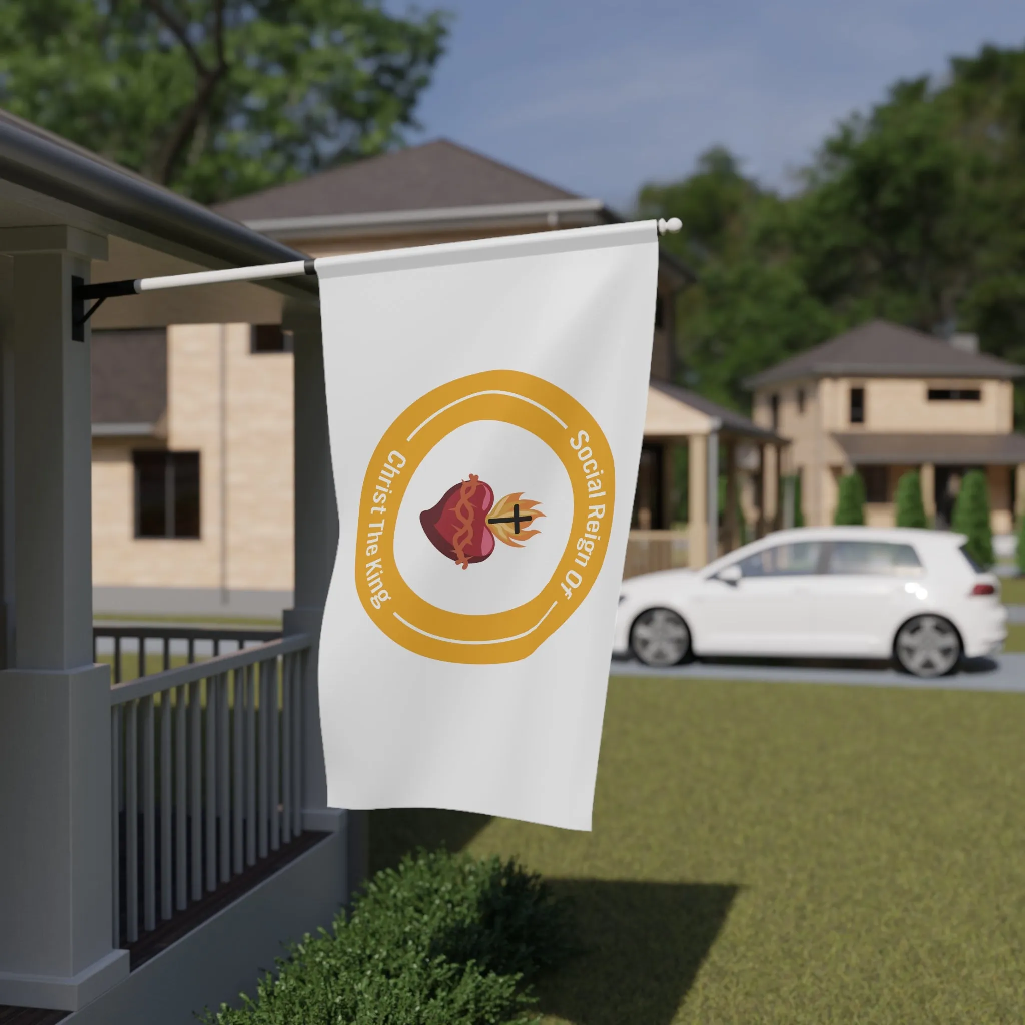 Christian Catholic Sacred Heart of Christ the King White House Banner Flags