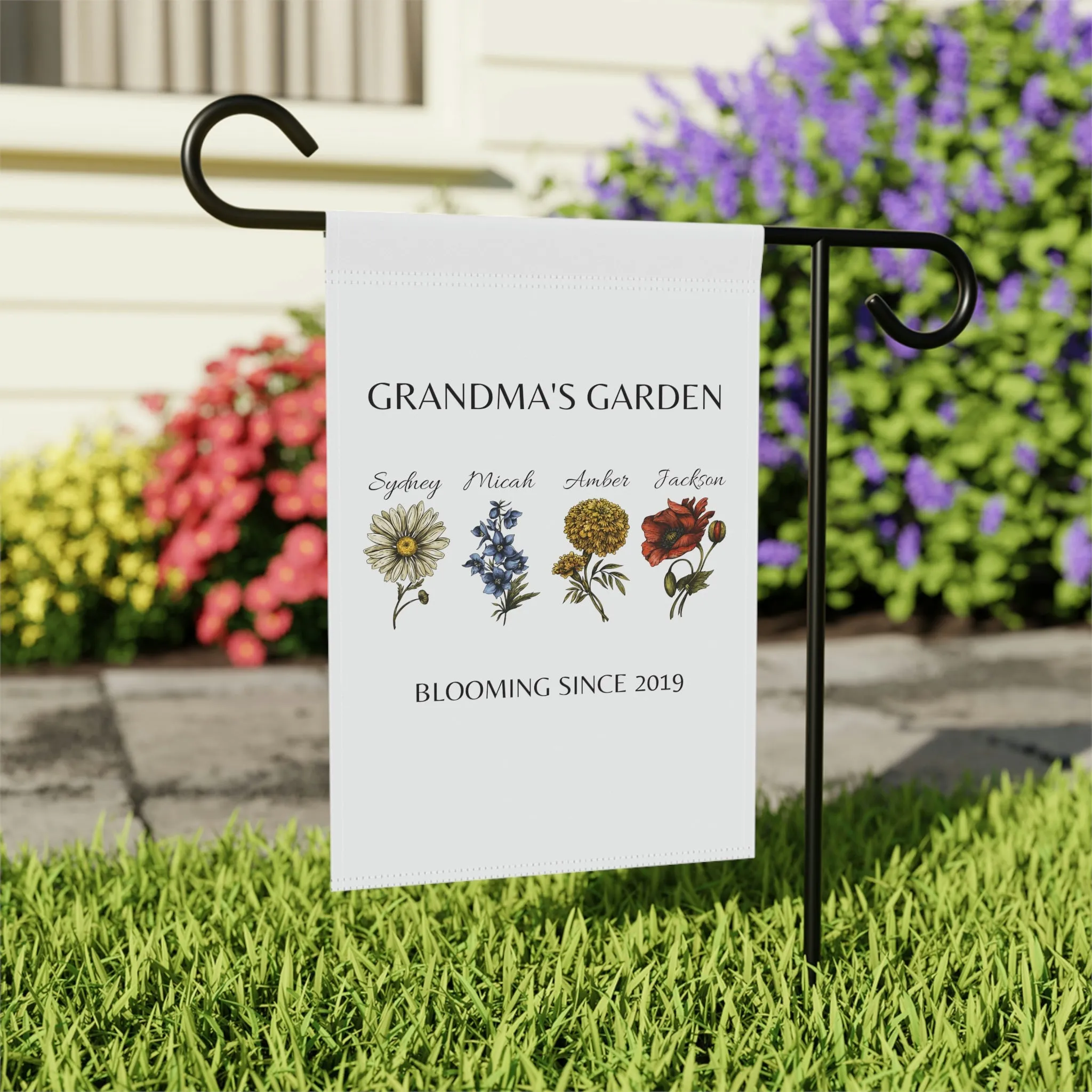 Custom Birth Month Garden Flag / Banner