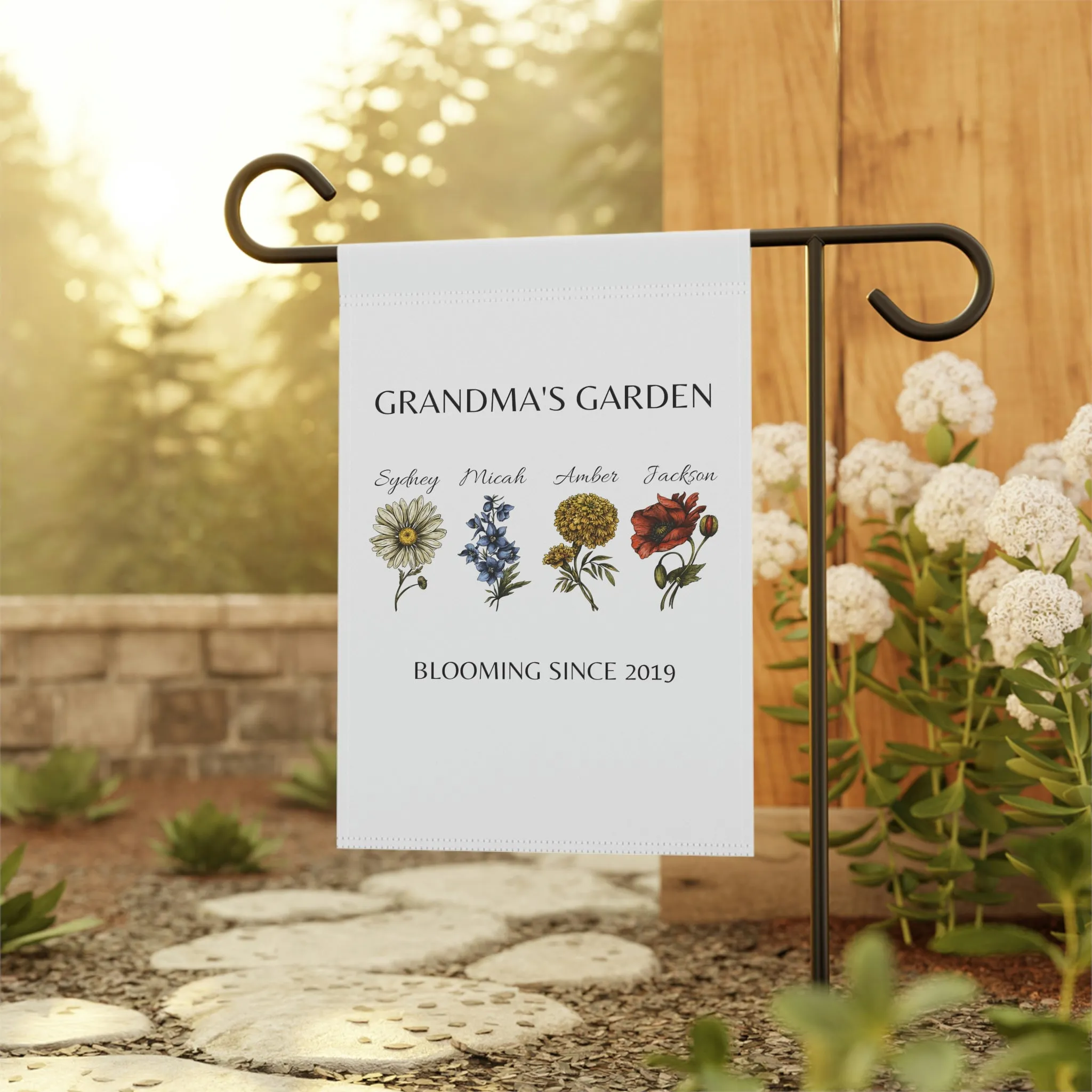 Custom Birth Month Garden Flag / Banner