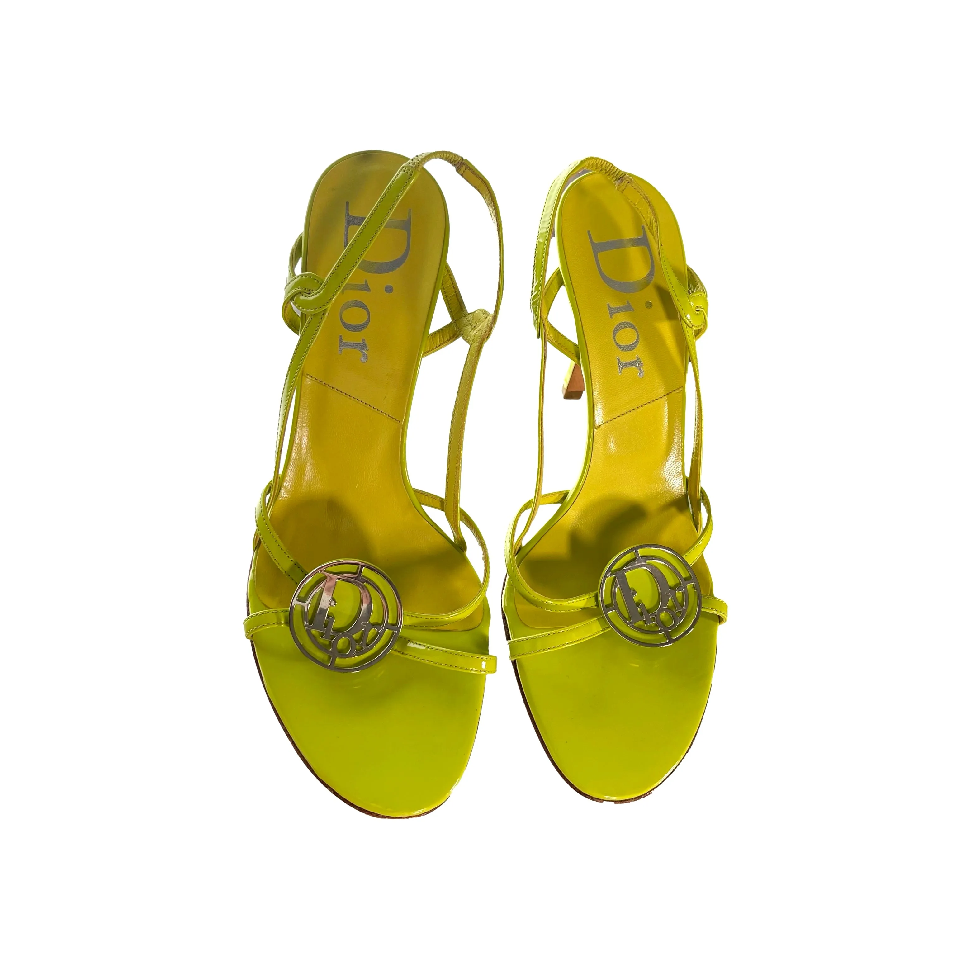 Dior Lime Green Logo Heels