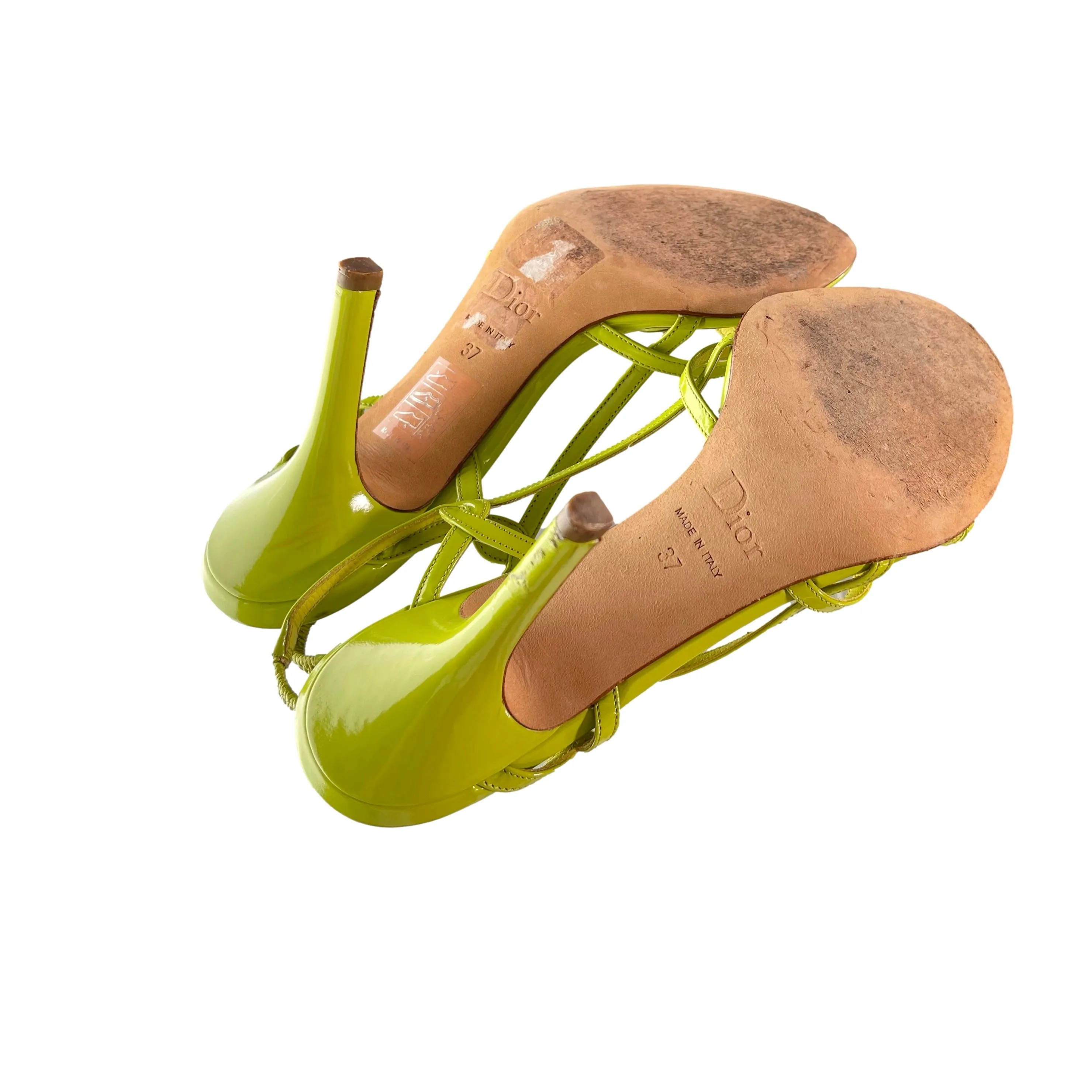 Dior Lime Green Logo Heels