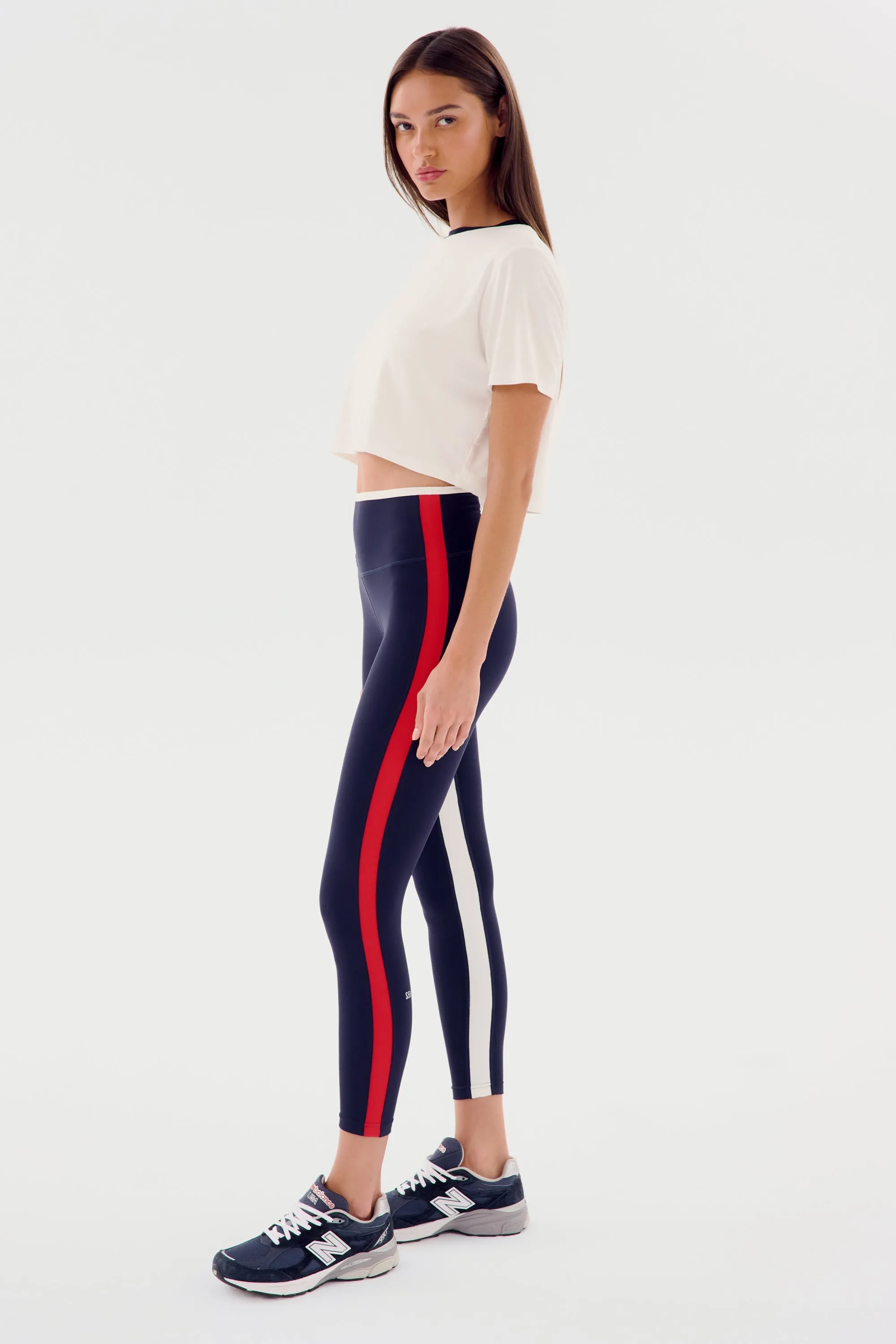 Djuna Crop Ringer - White/Indigo