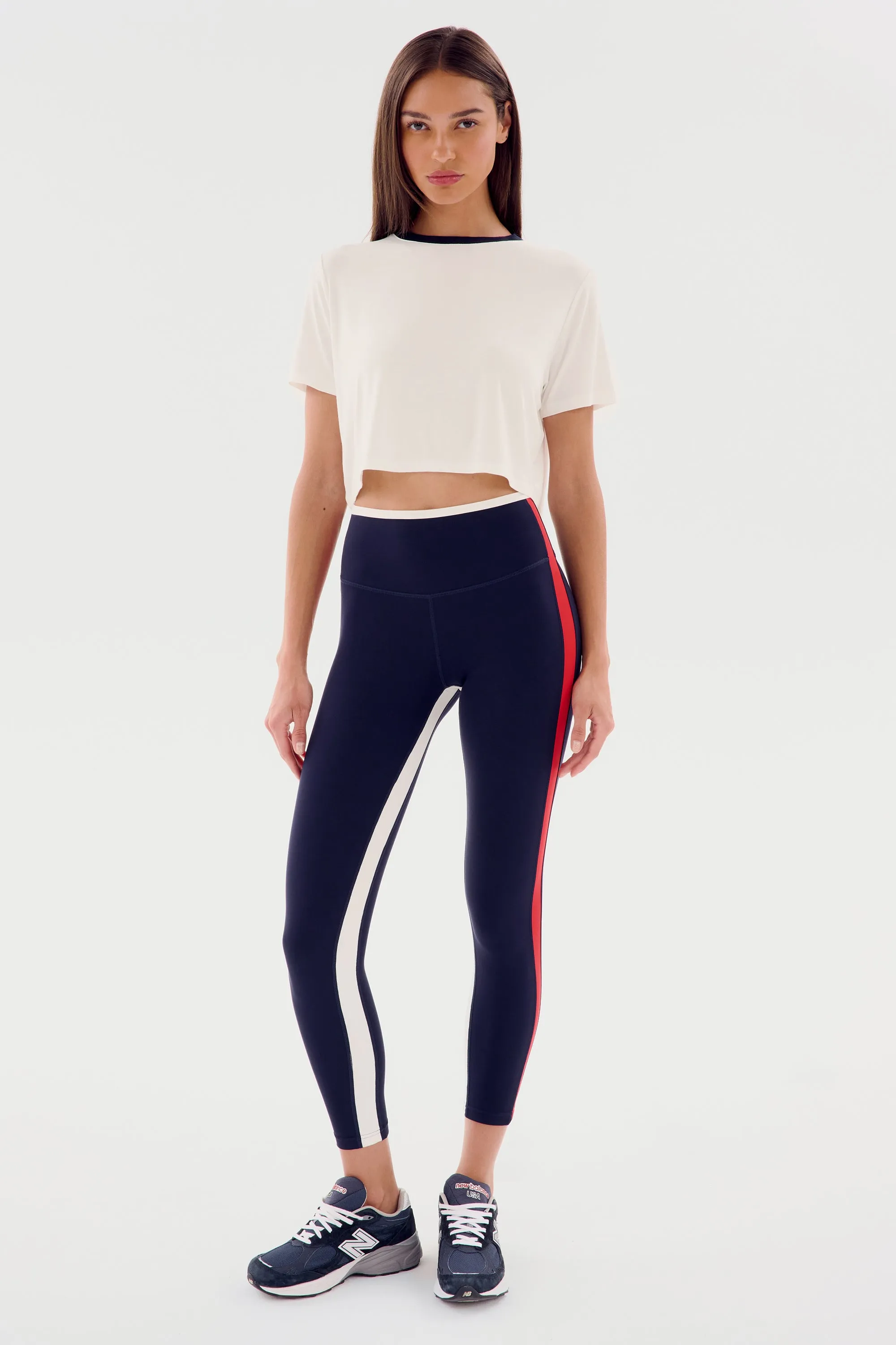 Djuna Crop Ringer - White/Indigo