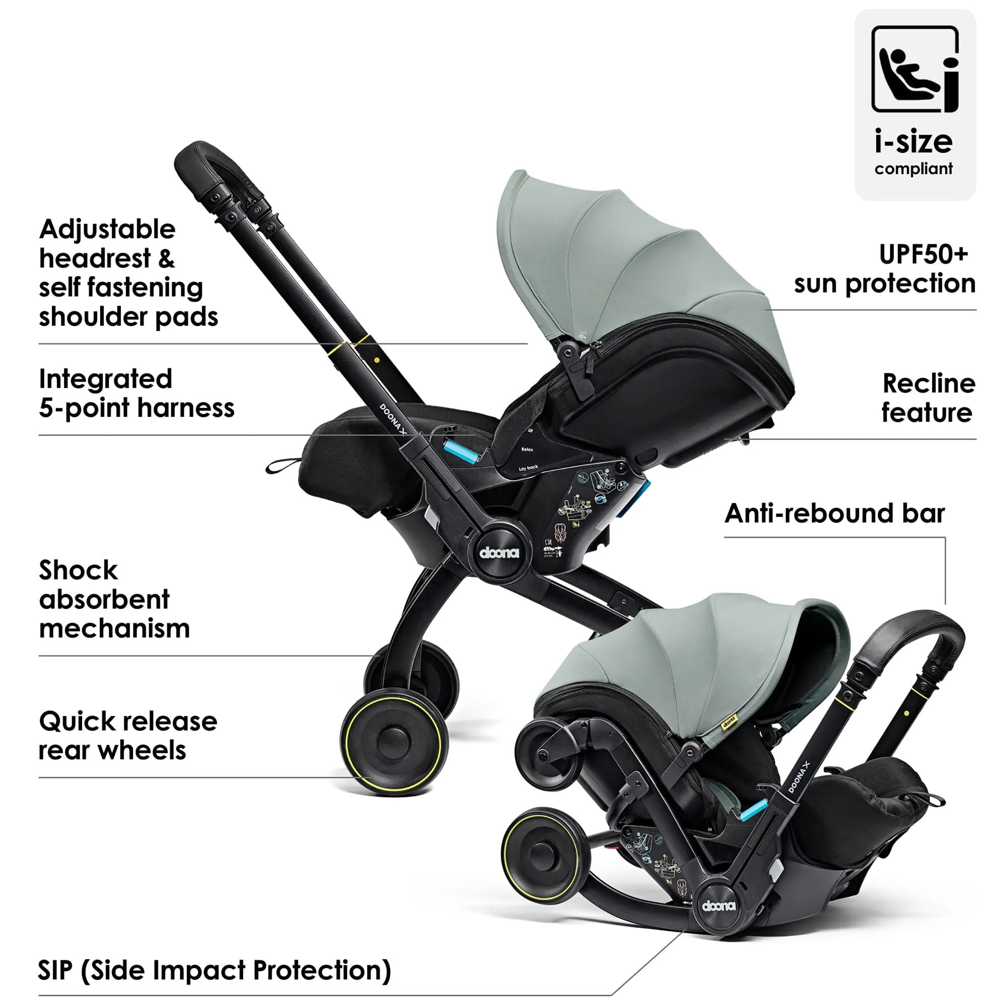 Doona X Infant Car Seat Stroller in Dusty Sage