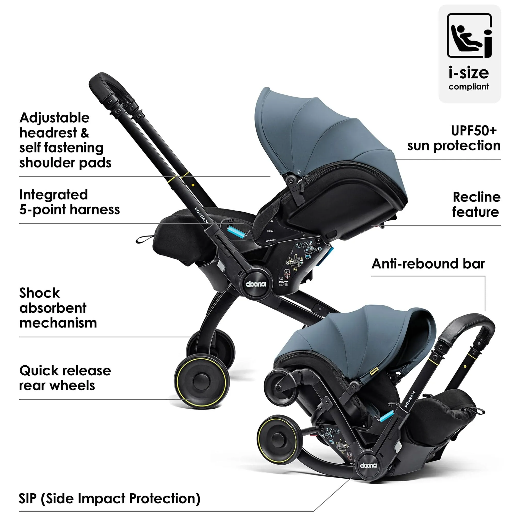 Doona X Infant Car Seat Stroller (Ocean Blue)