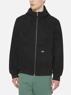 Duck Canvas Unlined Hooded Jacket - Stone Washed Black