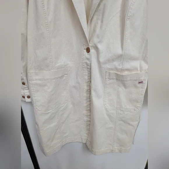 Duluth Trading Co Cream Makers Studio Canvas Tie Duster Long Jacket Size XL