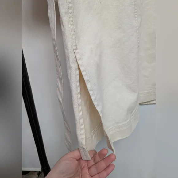 Duluth Trading Co Cream Makers Studio Canvas Tie Duster Long Jacket Size XL