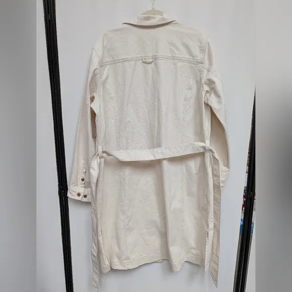 Duluth Trading Co Cream Makers Studio Canvas Tie Duster Long Jacket Size XL