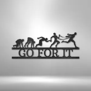 Evolution of Running - Steel Sign