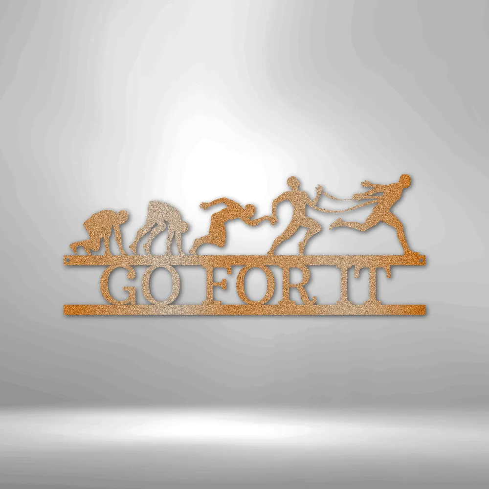 Evolution of Running - Steel Sign