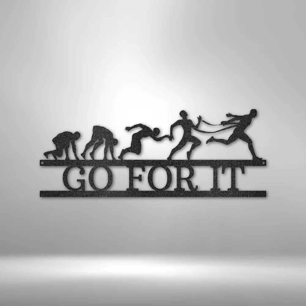 Evolution of Running - Steel Sign