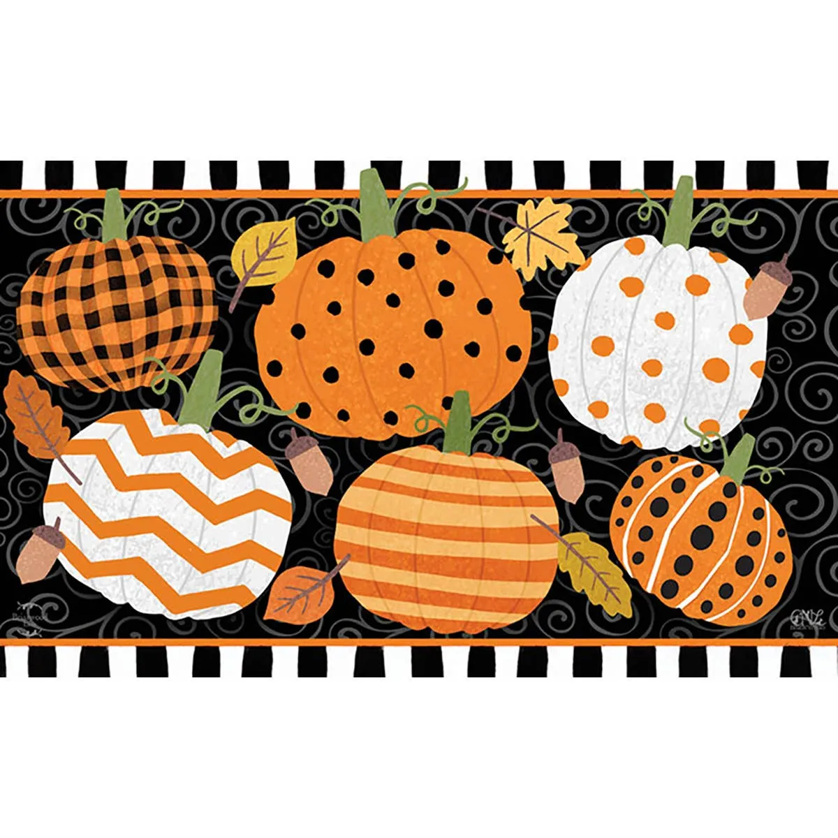 Fall Celebration Pumpkins Doormat 30" x 18" Indoor Outdoor