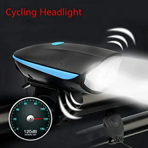 FASTPED Usb Rechargeable Bike Horn And Light 140 Db With Light 3 Modes Super Bright 250 Lumens (Random Color Red, Blue, Orange, Green, Etc)