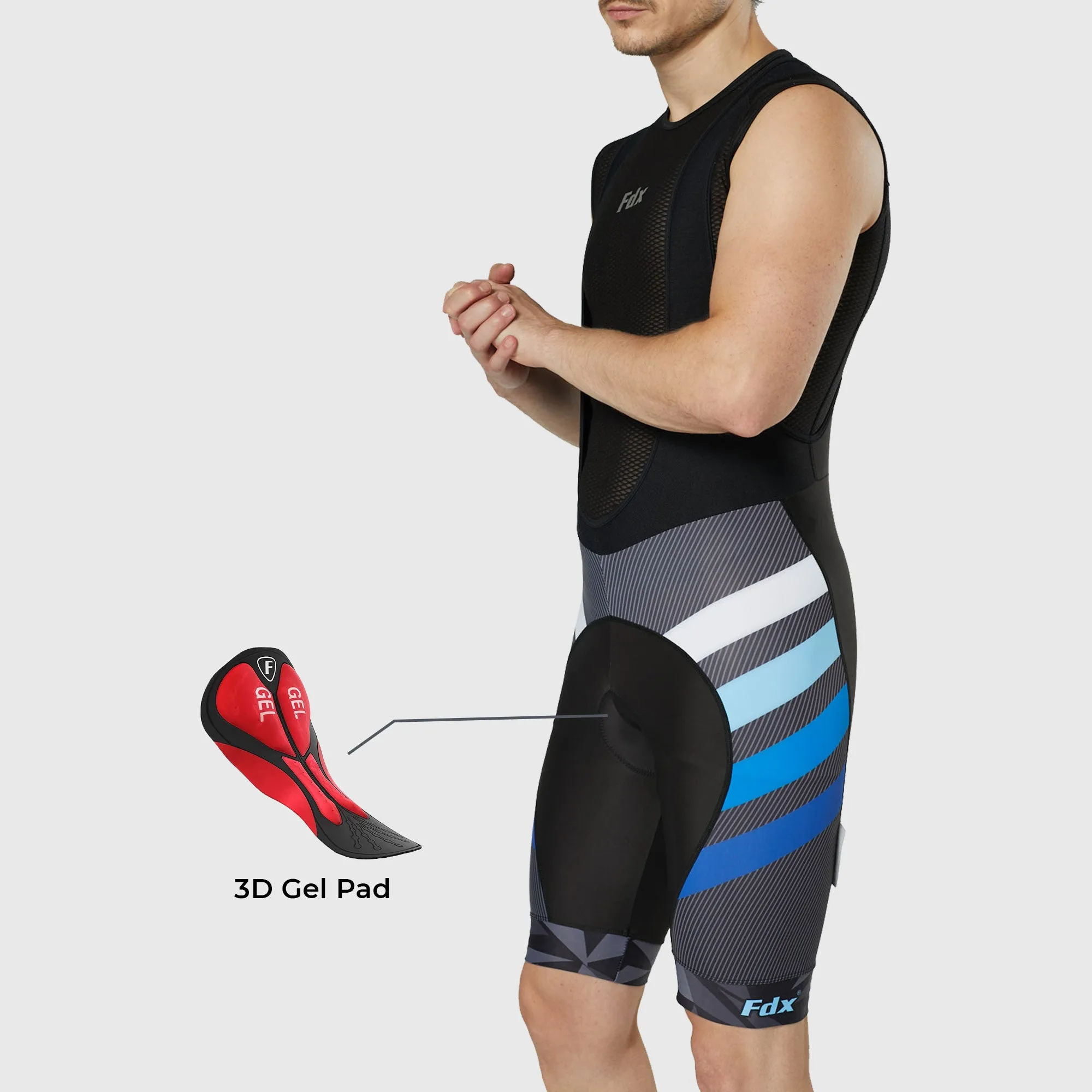 Fdx Equin Blue Men's & Boy's Padded Summer Cycling Bib Shorts