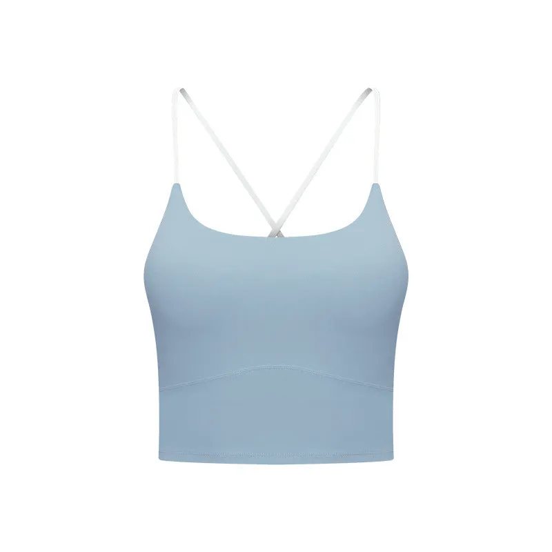Filhot™ Lycra® Cross Back Stretchy Pull Over Sports Bra