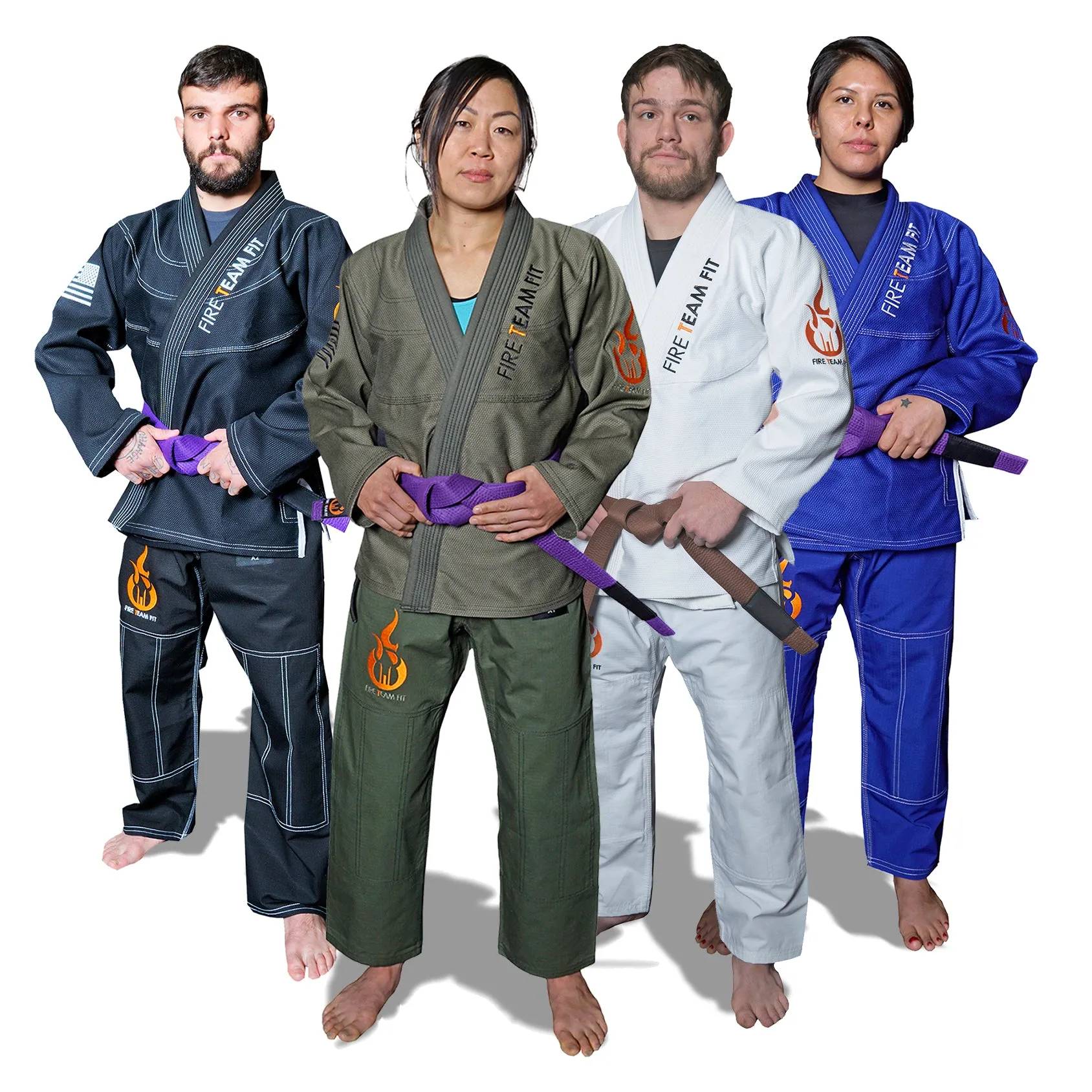 Fire Team Fit BJJ Gi, Jiu Jitsu Gi, Mens and Womens Kimono, Preshrunk, Brazilian Jiu Jitsu Gi with Free White Belt
