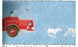 Fire Truck Dalmation Prepasted Decorative TY7666 Wallpaper Border