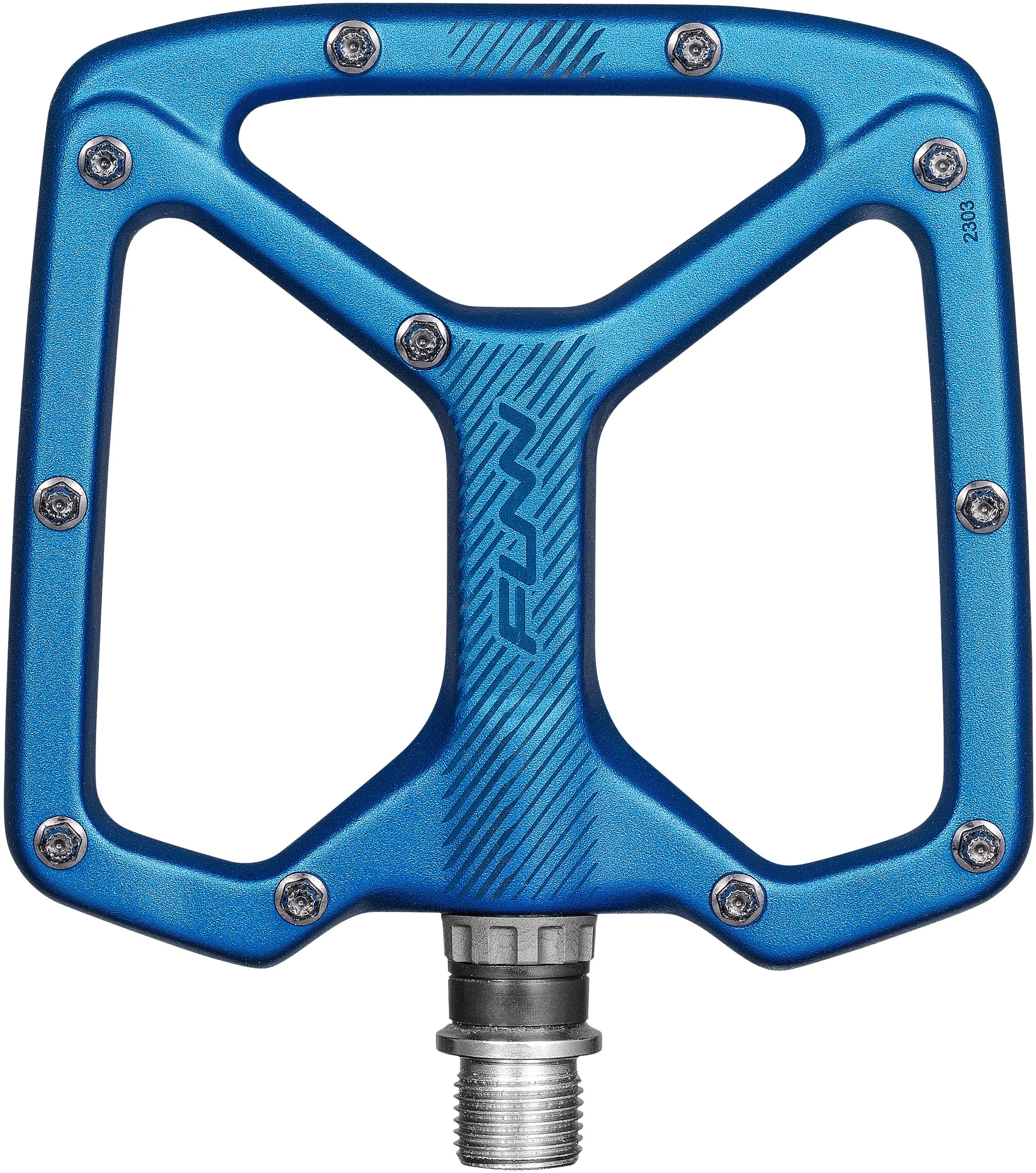 Funn Python 2 Alloy Flat Pedals Long Pins - Blue