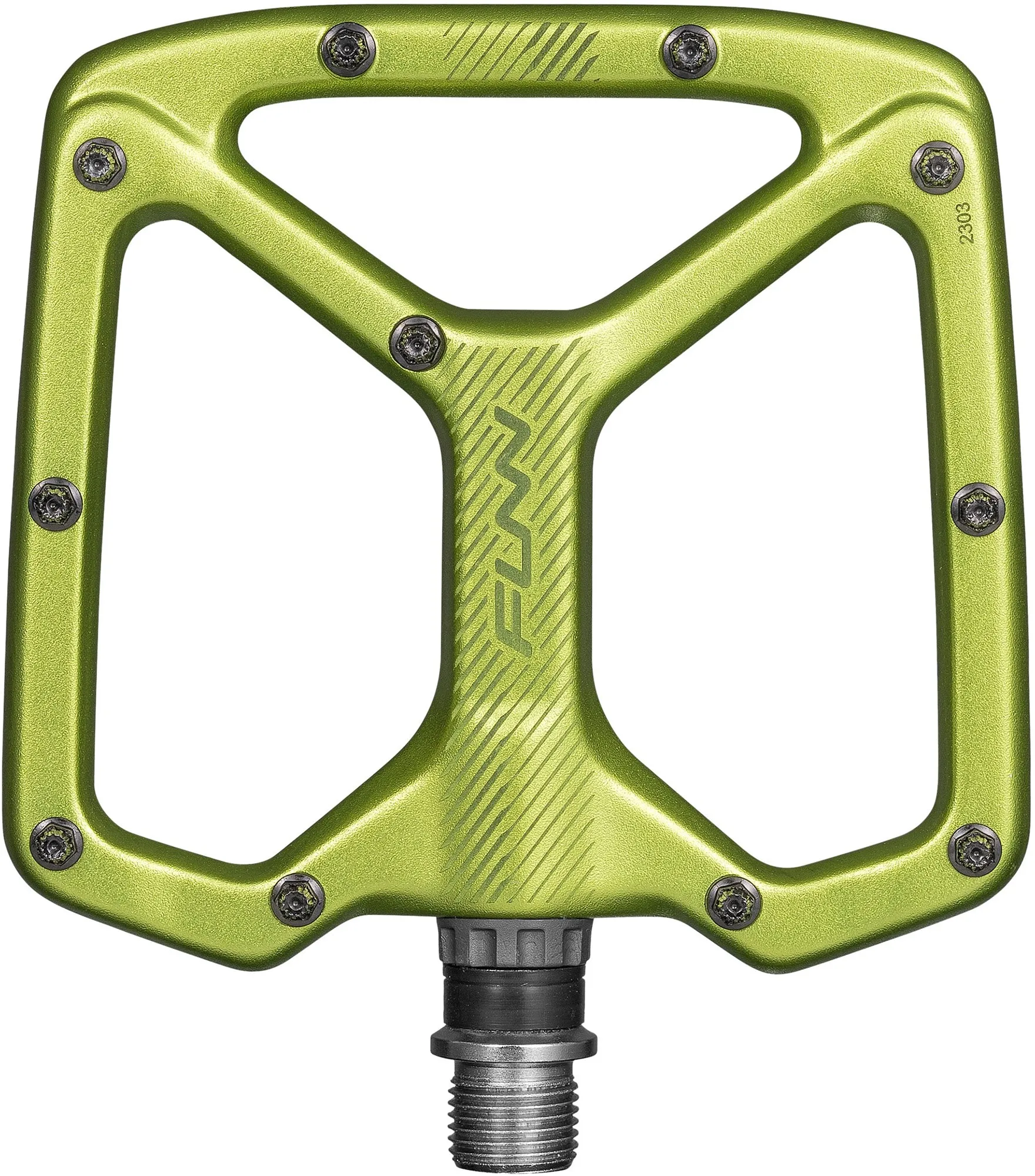 Funn Python 2 Alloy Flat Pedals Long Pins - Green