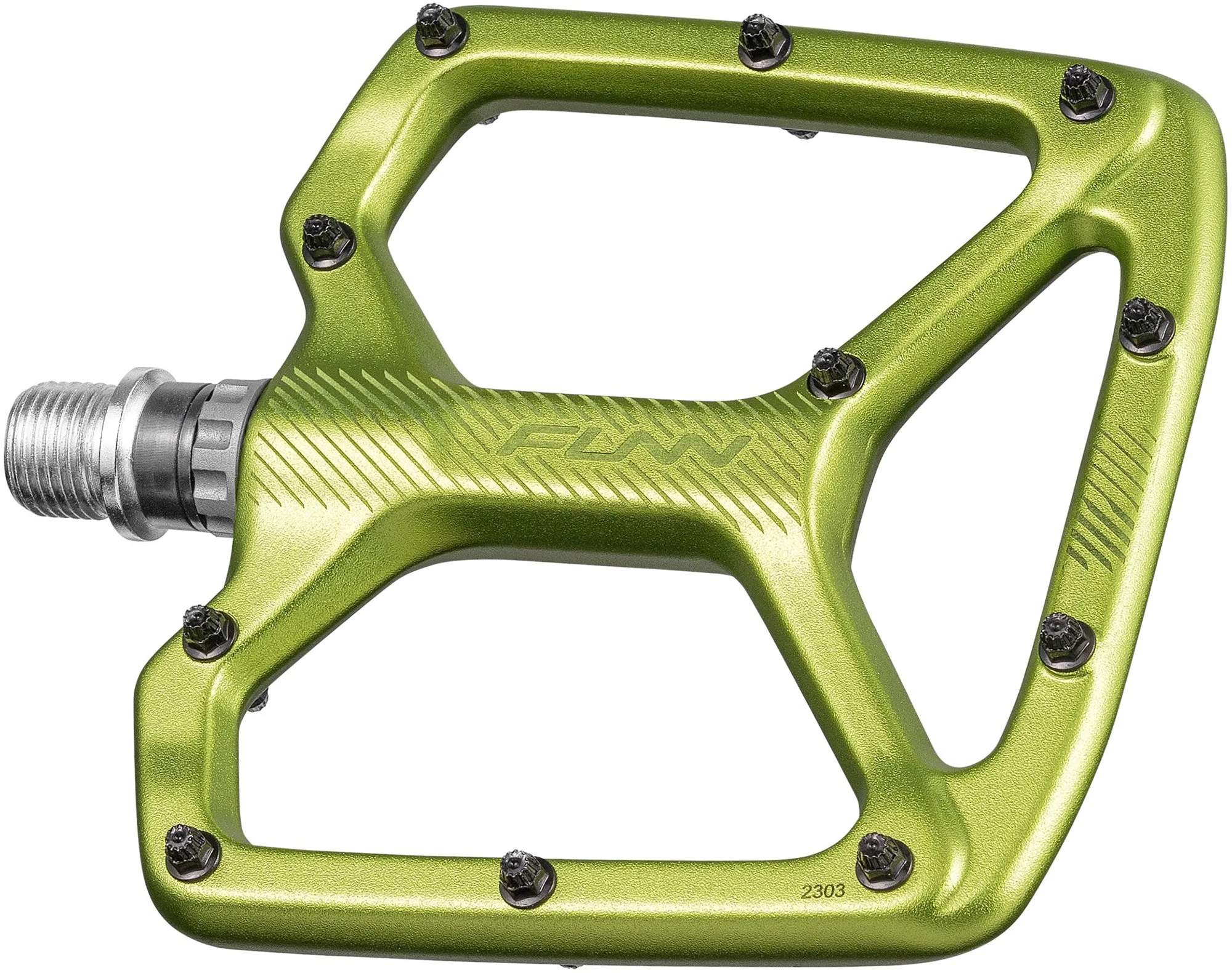 Funn Python 2 Alloy Flat Pedals Long Pins - Green