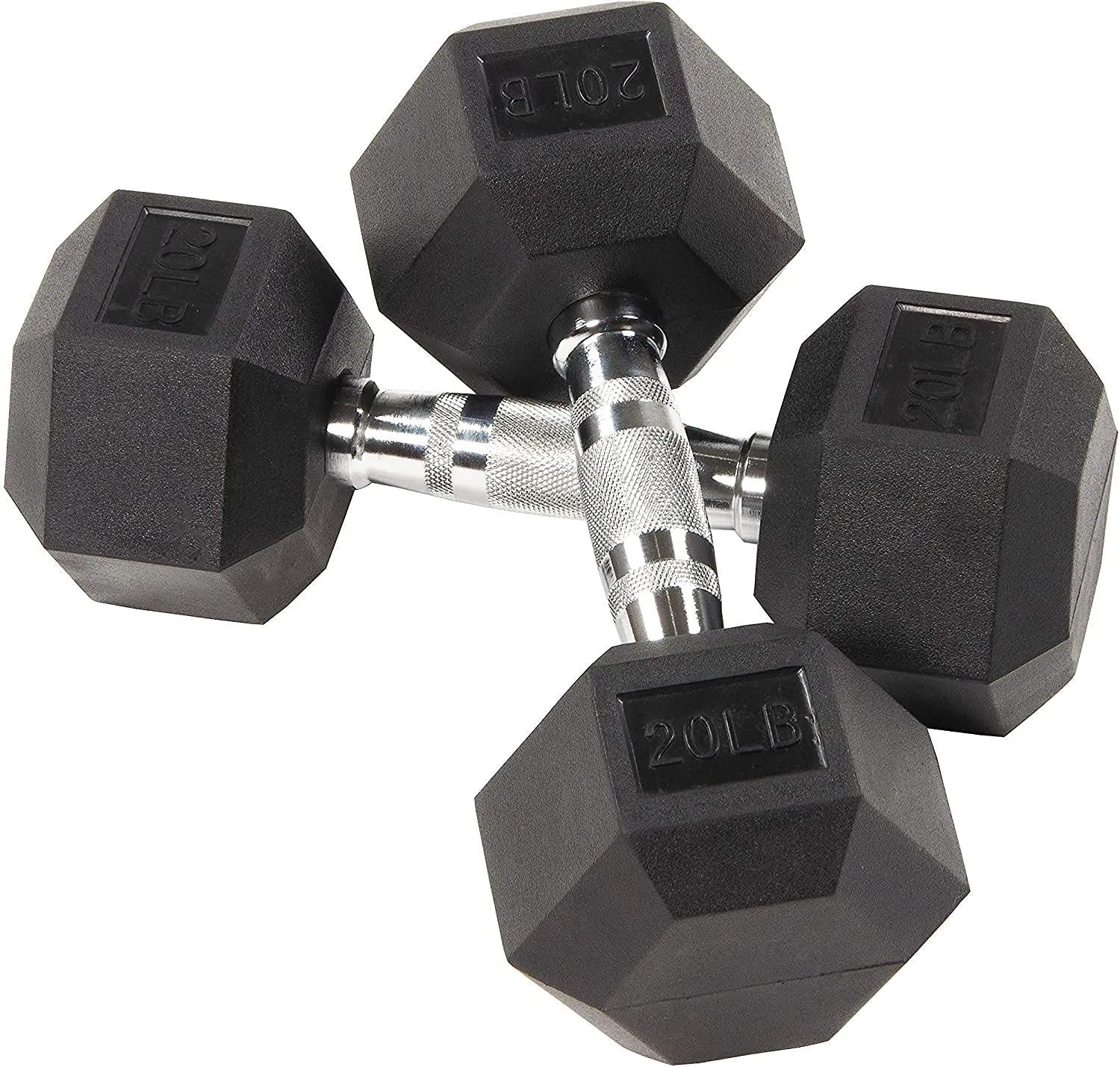 Fuxion Dumbbells 15 Lbs Rubber Encased Hex Pair | Hand Weights | All-Purpose, Home, Gym, Office, Exercise, Work (30LB Total), Set of 2 Each 15 pounds / 6.8 Kg
