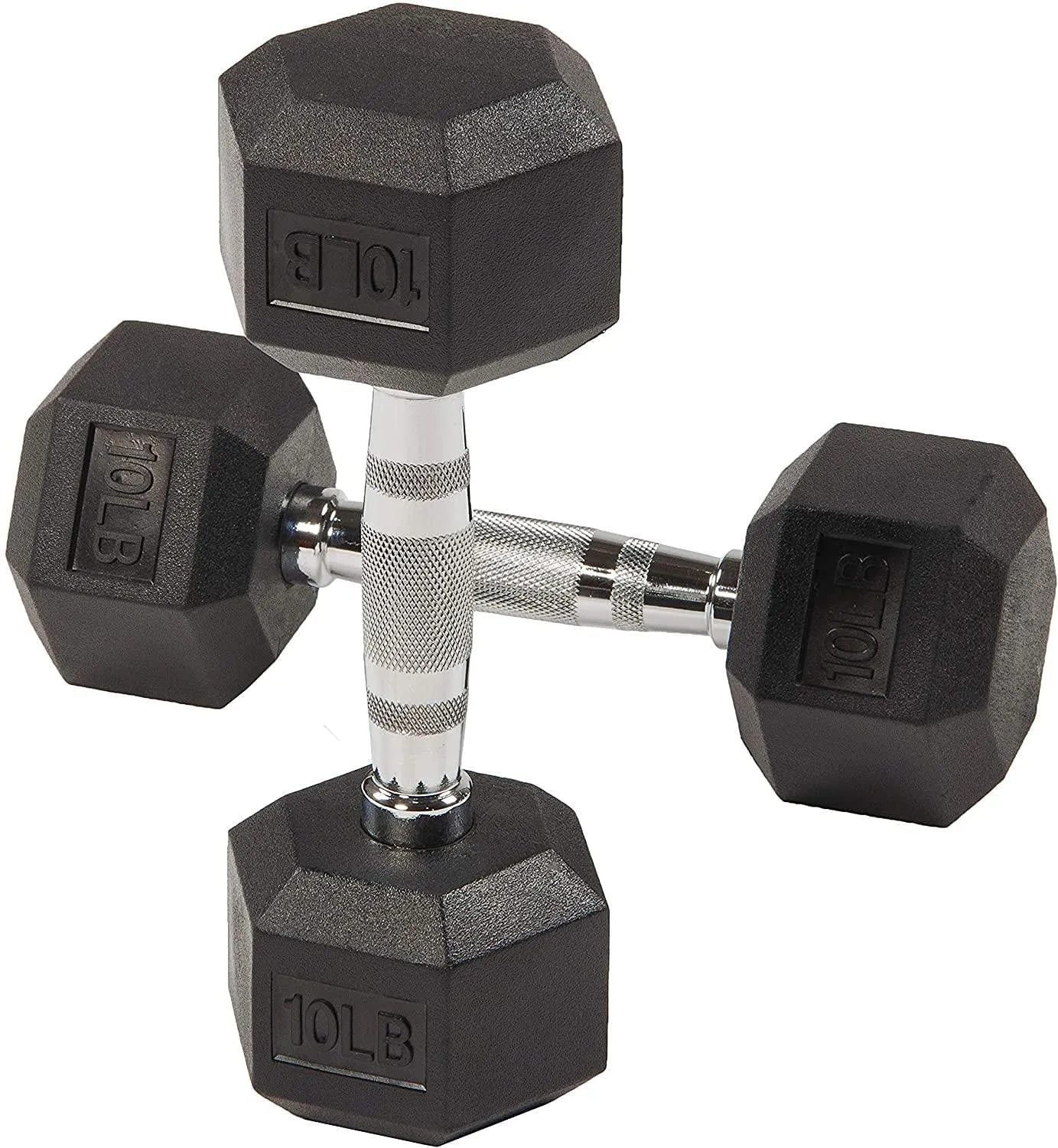 Fuxion Dumbbells 15 Lbs Rubber Encased Hex Pair | Hand Weights | All-Purpose, Home, Gym, Office, Exercise, Work (30LB Total), Set of 2 Each 15 pounds / 6.8 Kg